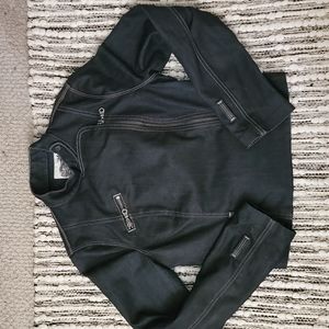 EUC 7 For All Mankind Asymmetrical Denim Moto Jacket